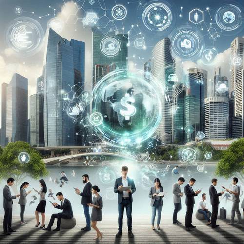 Abstract image representing future trends in finance like technology and ESG